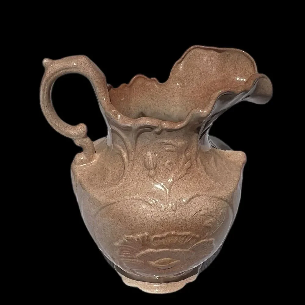 1940s Ceramic Arnels Pink Shabby Chic / Victorian / French Country Pitcher 11.5